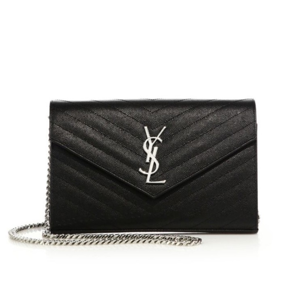 Yves Saint Laurent Black Bag with Silver Accents